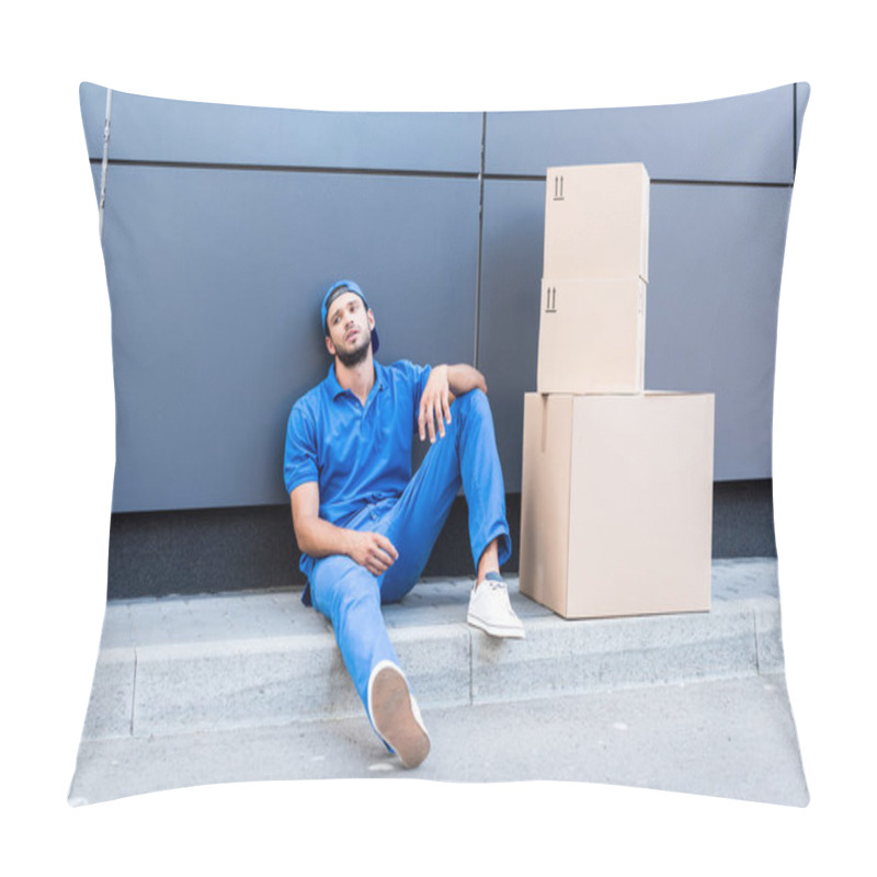 Personality  Exhausted Delivery Man Pillow Covers