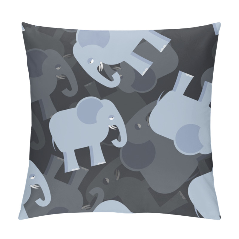 Personality  Elephant Seamless Pattern. 3d Background Of Elephants. Texture O Pillow Covers