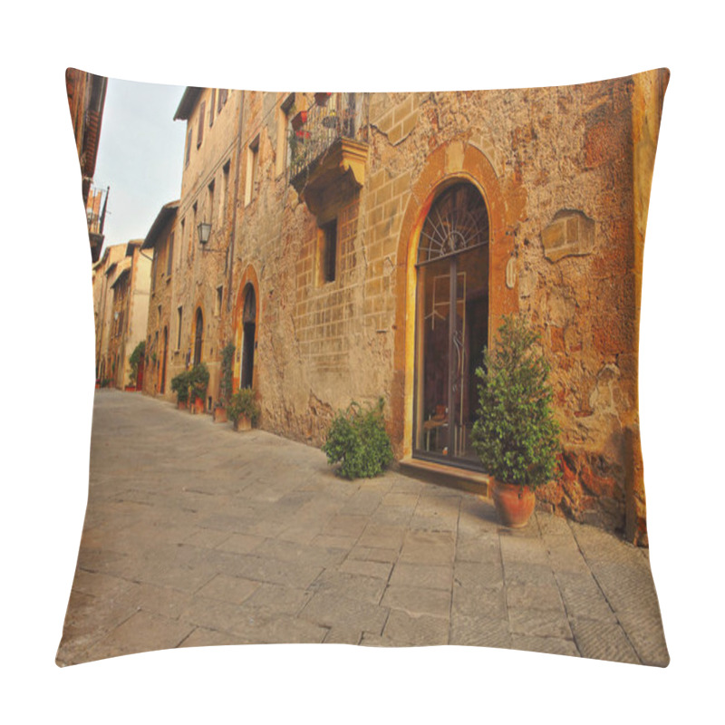 Personality  Beautiful Italian Street Of  Small Old Provincial Town Pillow Covers