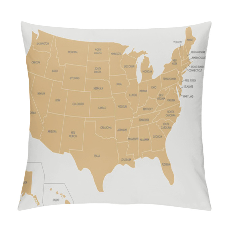 Personality  USA Map Vector Illustration. Editable And Clearly Labeled Layers Pillow Covers