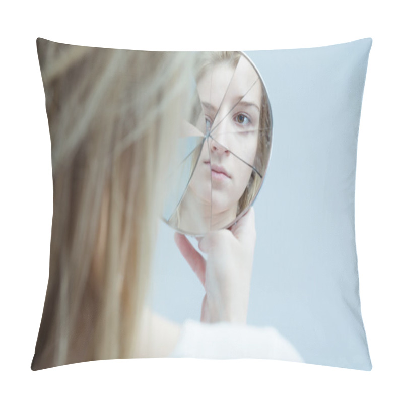 Personality  Woman With Mental Disorder Pillow Covers