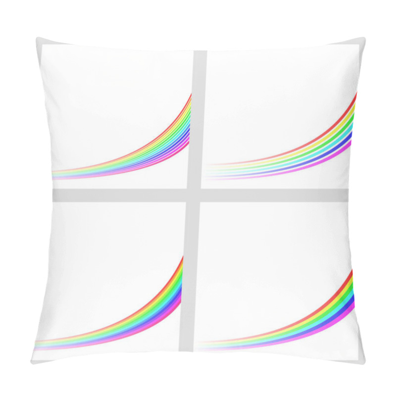 Personality  Simple Rainbow Curved Line Background Set Pillow Covers