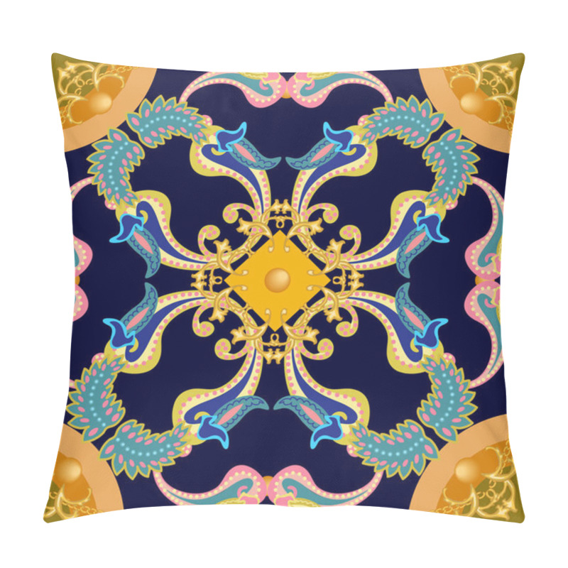 Personality  Silk Scarf With Paisley Elements.  Pillow Covers