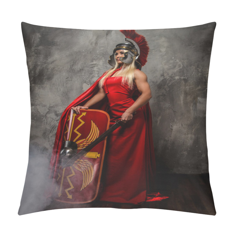 Personality  Woman In Red Fluttering Dress. Pillow Covers