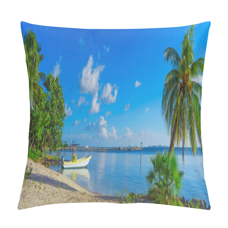 Personality  Tropical Sandy Beach On Caribbean Sea  Pillow Covers