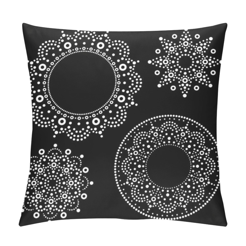 Personality  Mandala Australian Dot Paiting Mandala Set - Vector Design, Monochorome Aboriginal Traditional Decorative Patterns Collection, Australian Mosaic Art Pillow Covers