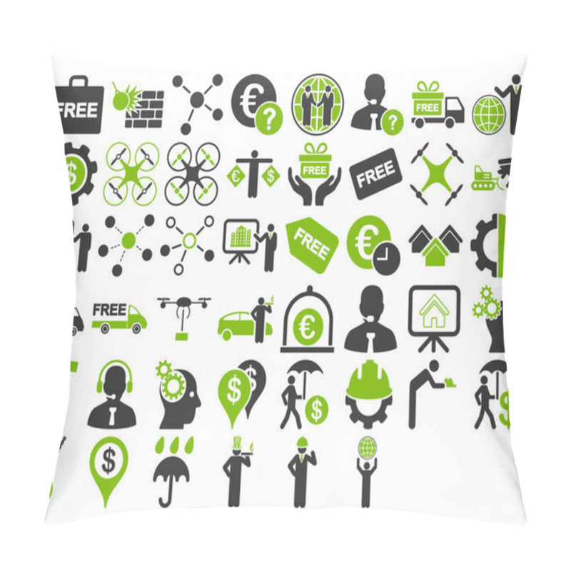 Personality  Business Icon Set Pillow Covers