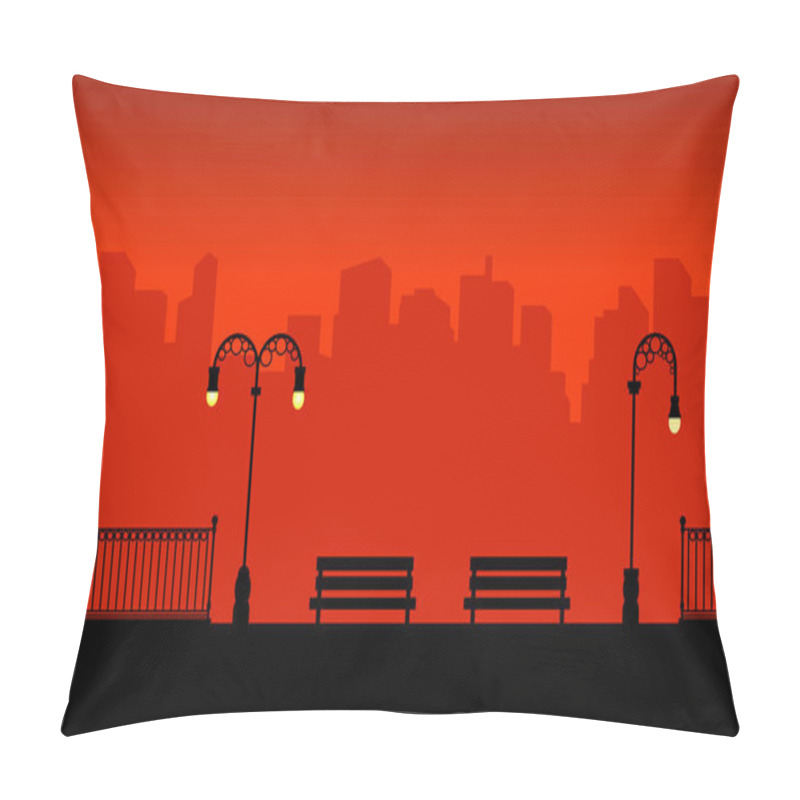 Personality  Beauty Landscape Street Lamp With City Background Pillow Covers