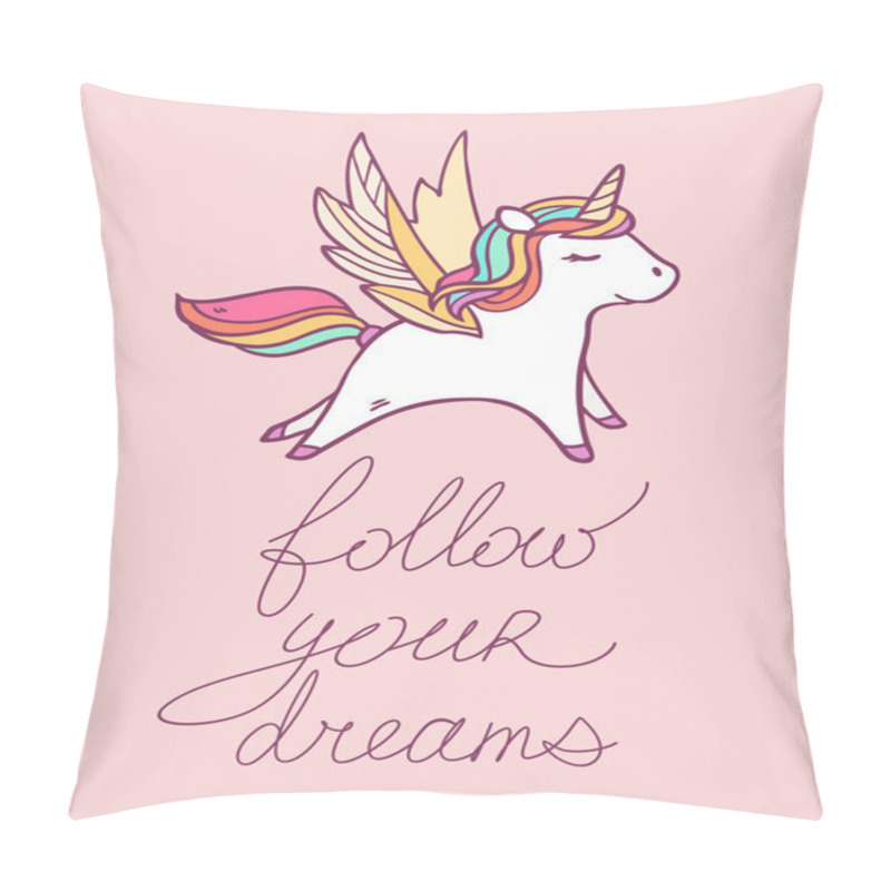 Personality  Illustration With Running Pegasus  Pillow Covers