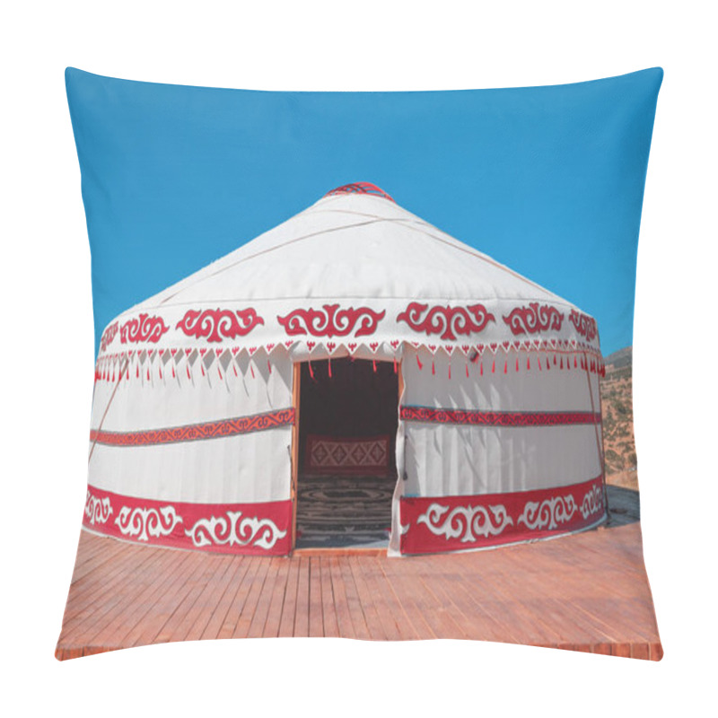 Personality  A Yurt Is A Portable Tent House That Occupies A Central Place In The Culture Of Central Asian Nomadic Peoples. Ethnic And Folk Patterns For Home Decoration Pillow Covers