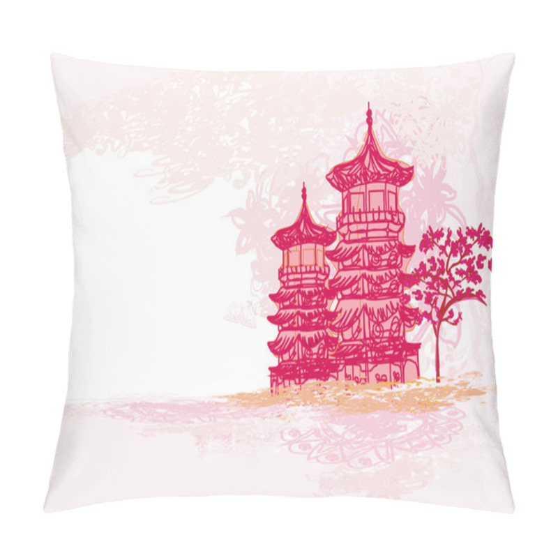 Personality  Old Paper With Asian Landscape Pillow Covers