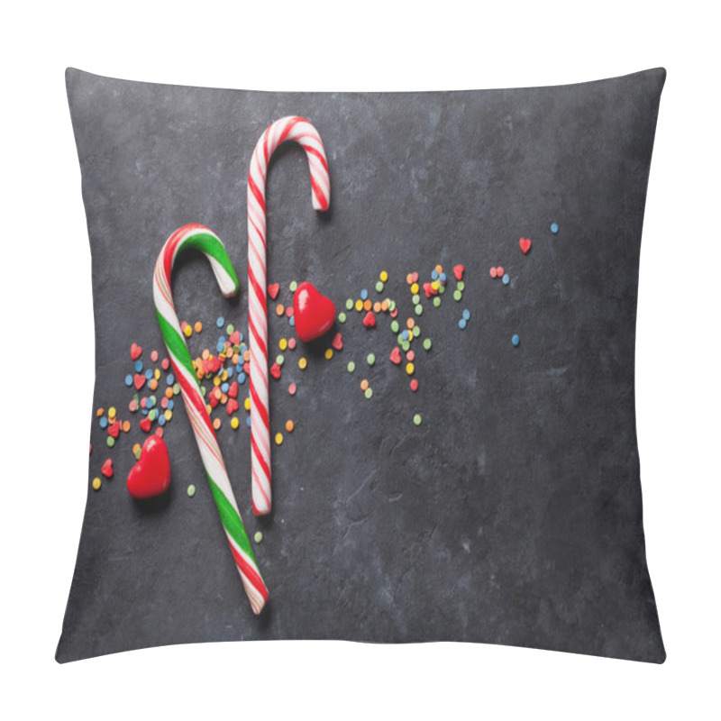 Personality  Candy Canes And Heart Candies Pillow Covers