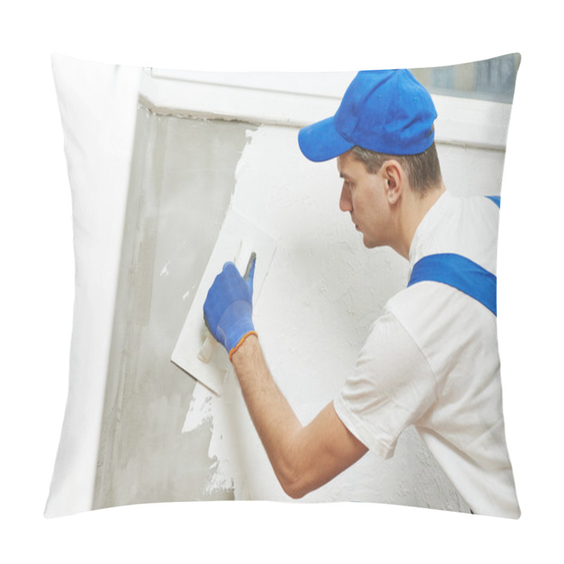 Personality  Plasterer At Indoor Wall Work Pillow Covers