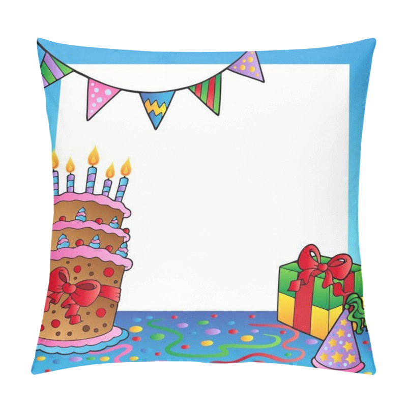 Personality  Frame With Birthday Theme 2 Pillow Covers