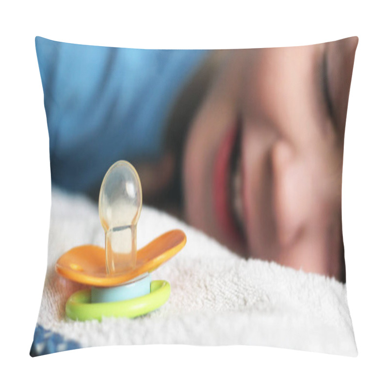 Personality  Baby Orange Pacifier And Baby Sleeping, Close Up Pillow Covers