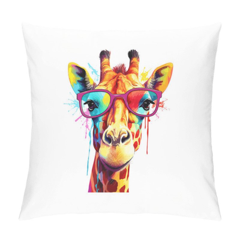 Personality  Funny Poster. Portrait Of A Giraffe. Vector Illustration Design. Pillow Covers