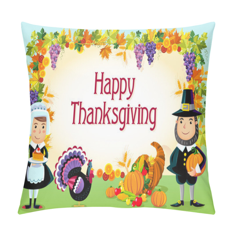 Personality  Happy Thanksgiving, Vector Background. Pillow Covers