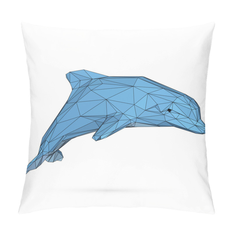 Personality  Dolphin Polygon Vector Image 1 Pillow Covers