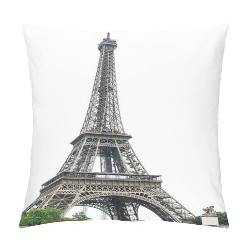 Personality  Eiffel Tower Over White Background. Paris, France Pillow Covers