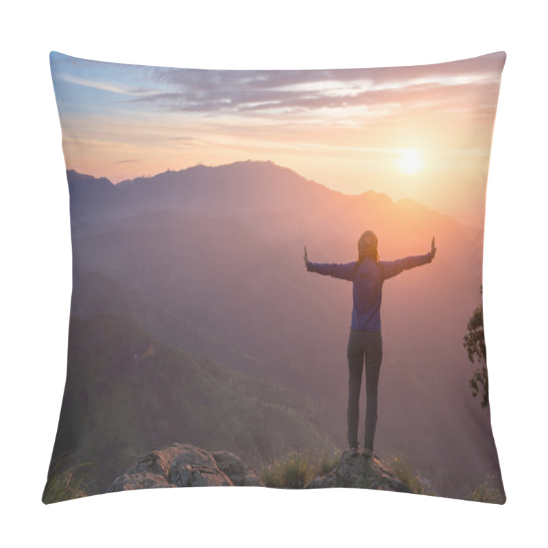 Personality  Happy Celebrating Winning Success Woman Pillow Covers