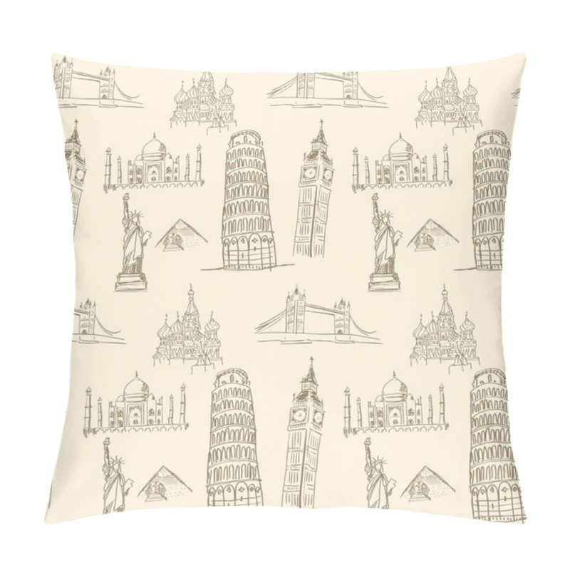 Personality  Sightseeing. Seamless Texture Pillow Covers