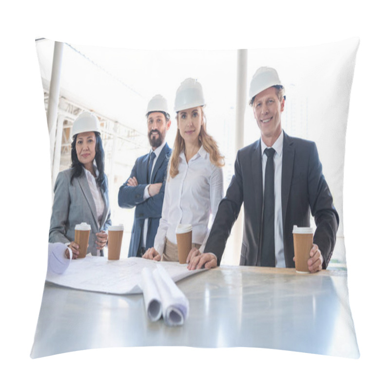 Personality  Team Of Multiethnic Contractors In Formal Wear Pillow Covers