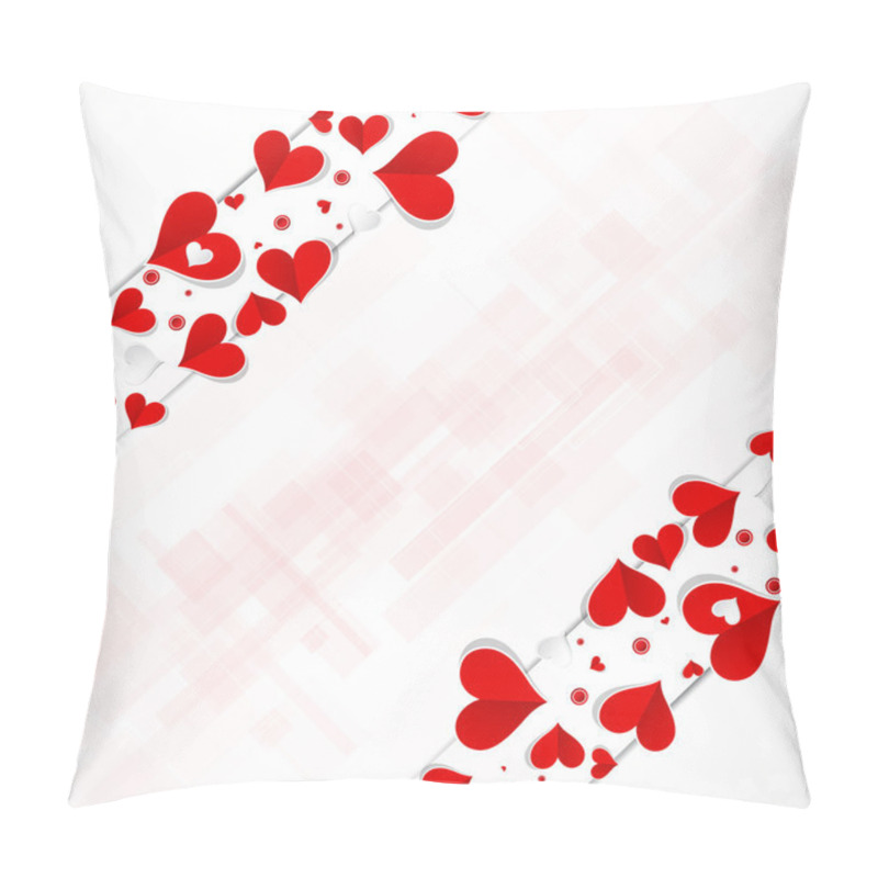 Personality  Love Diagonal Background With Hearts Valentine Day Card Pillow Covers