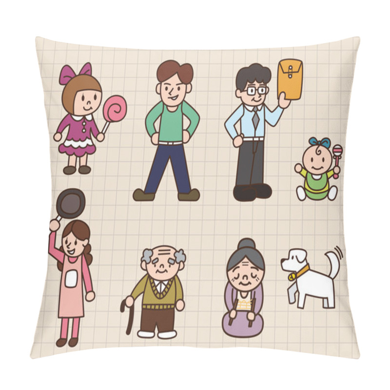 Personality  Cute Cartoon Family Pillow Covers