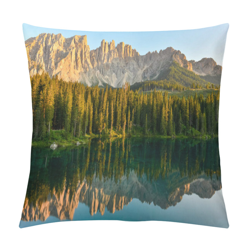 Personality  Lago Di Carezza (Carezza Lake) And Dolomiti In Trentino-Alto-Adige, Italy Pillow Covers