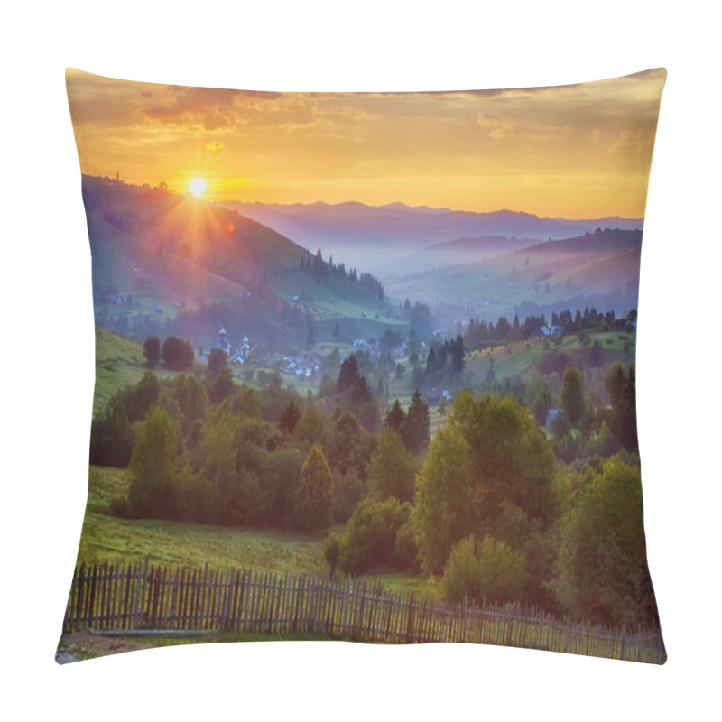 Personality  Summer Sunrise In Bucovina, Romania Pillow Covers