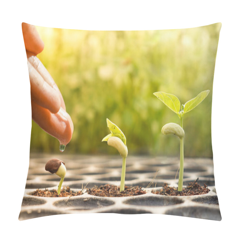 Personality  Hand Watering Young Baby Plants Pillow Covers