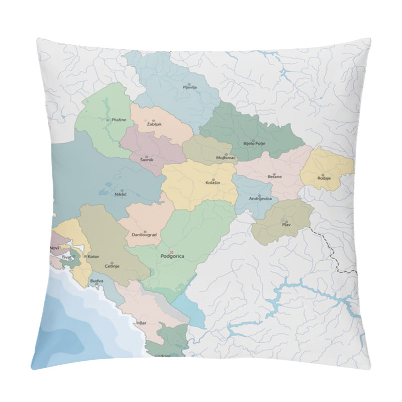 Personality  Map Of Montenegro Pillow Covers