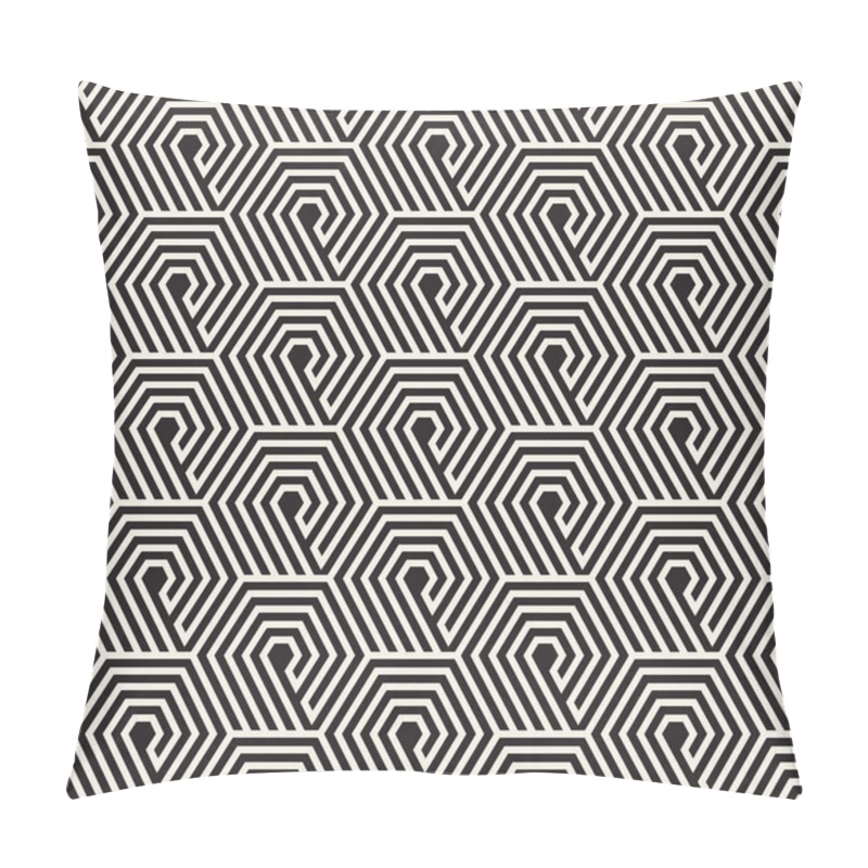 Personality  Vector Seamless Lines Mosaic Pattern. Modern Stylish Abstract Texture. Repeating Geometric Tiles With Stripe Elements Pillow Covers