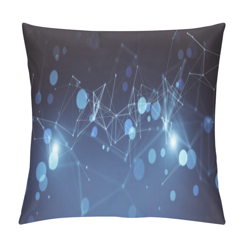 Personality  Abstract Glowing Blue Polygonal Wallpaper Pillow Covers