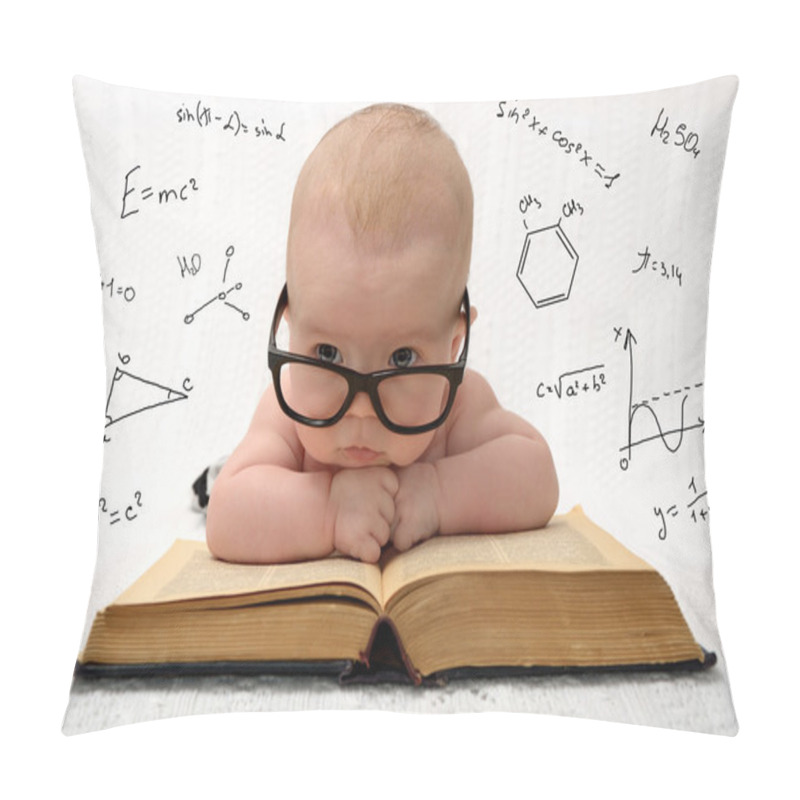 Personality  Little Baby In Glasses With Eauations Around Pillow Covers