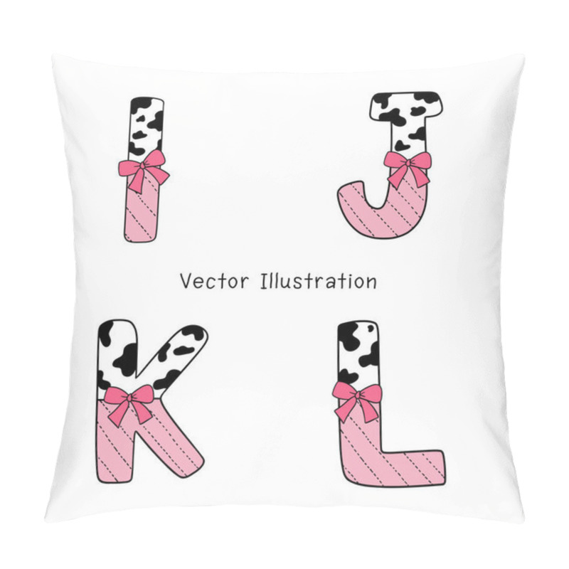 Personality  Cow Alphabet And Cow Letters - Animal Font And Cow Skin Digital Alphabet Designs Pillow Covers