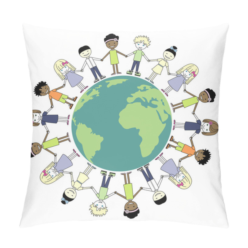 Personality  Children Holding Hands. Pillow Covers