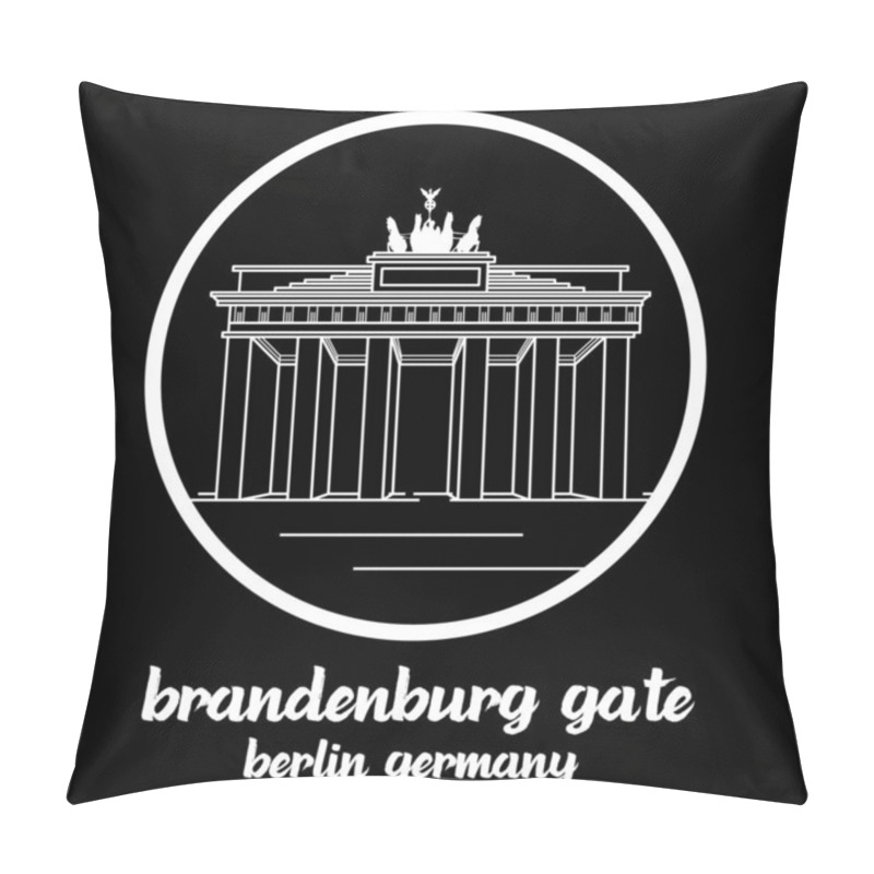 Personality  Circle Icon Brandenburg Gate. Sign Symbol. Vector Illustration Pillow Covers