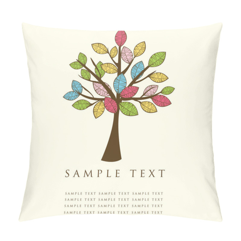 Personality  Abstract Tree. Retro Card. Pillow Covers