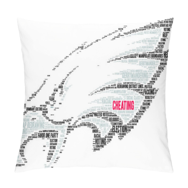 Personality  Cheating With Gerrymandering Word Cloud On A White Background.  Pillow Covers