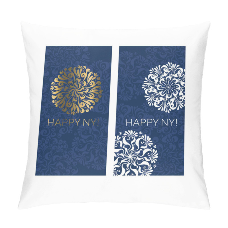 Personality  Glamour White And Gold Classic Snowflake Card Pillow Covers