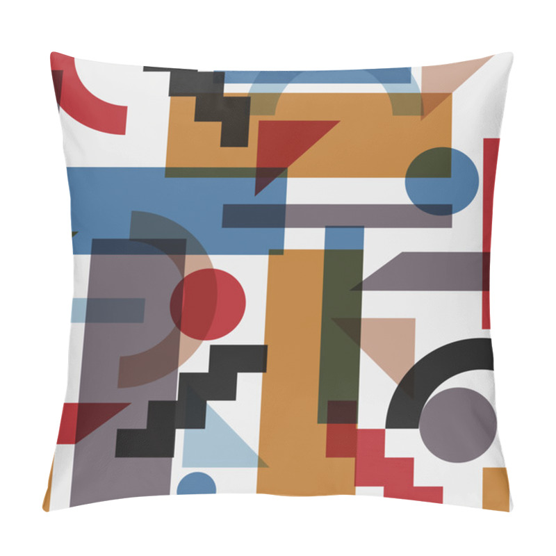 Personality  Geometric Background In Cubism Style Pillow Covers