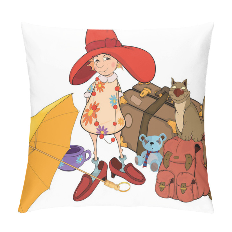 Personality  The Girl The Tourist. Cartoon Pillow Covers