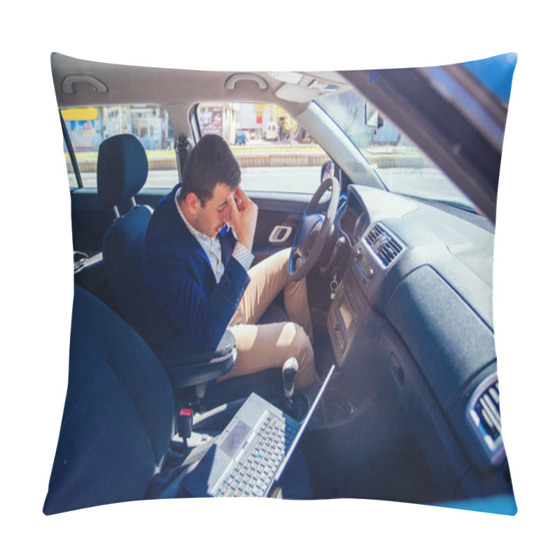 Personality  Reckless Businessman Driving In The City During The Rush Hour Wh Pillow Covers