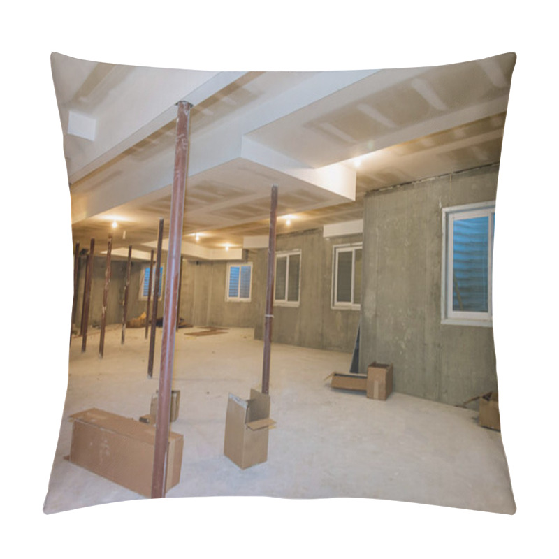 Personality  Basement Framing Construction Interior Frame Of A New House A New Stick Built Pillow Covers