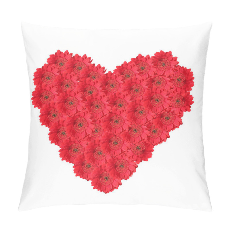 Personality  Red Flower Heart Made Of Gerber Daisies  Pillow Covers