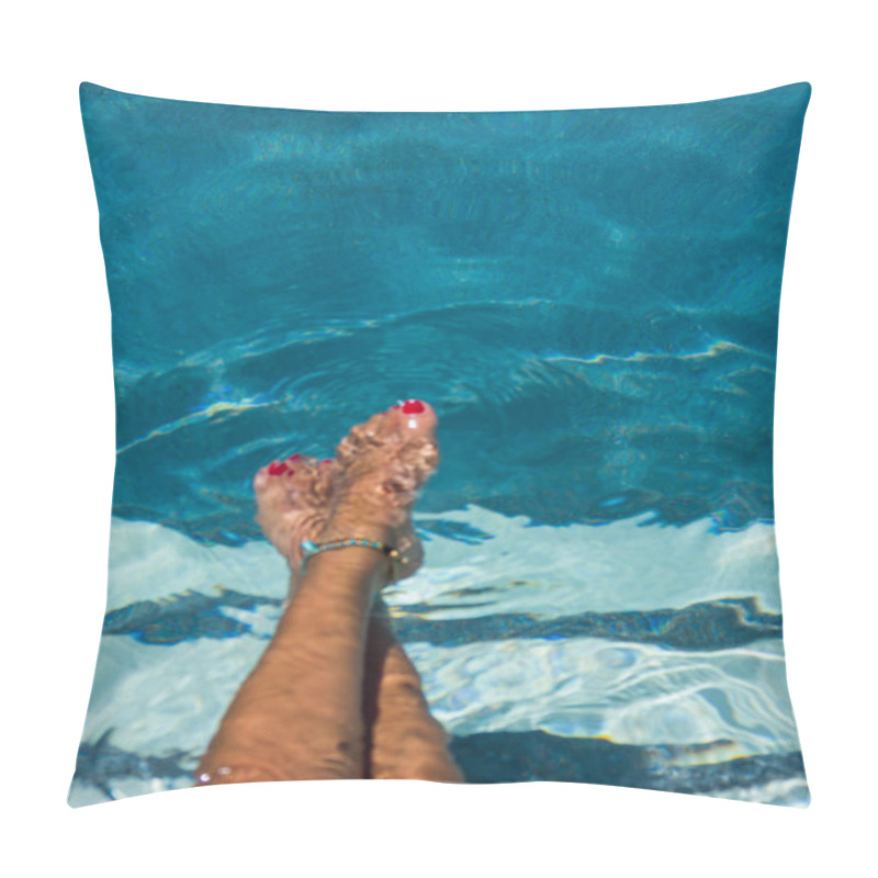 Personality  Woman Relaxing In Swimming Pool At Spa Resort. R Pillow Covers