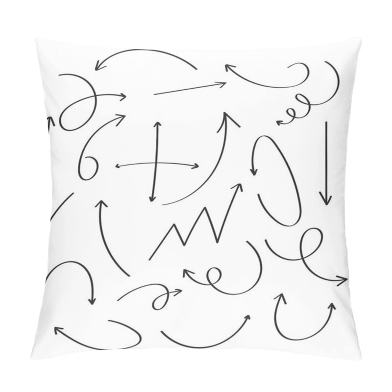 Personality  Vector Set Hand Drawn Arrows On A White Background. Arrow Vector Collection Pillow Covers