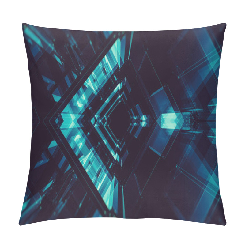 Personality  Abstract Background. Futuristic Concept. Space Technology. Futur Pillow Covers