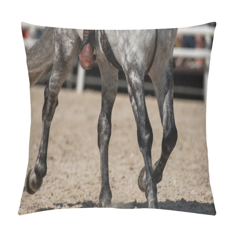 Personality  Dapple Gray Andalusian Horse Under Rider Closeup Pillow Covers